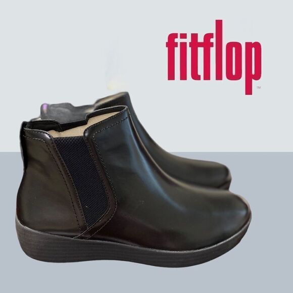 Fit Flop SuperChelsea Suede Studded Ankle Boots Brown Sz 7.5  NWOT FitFlop Superchelsea Black Ankle Boots 6